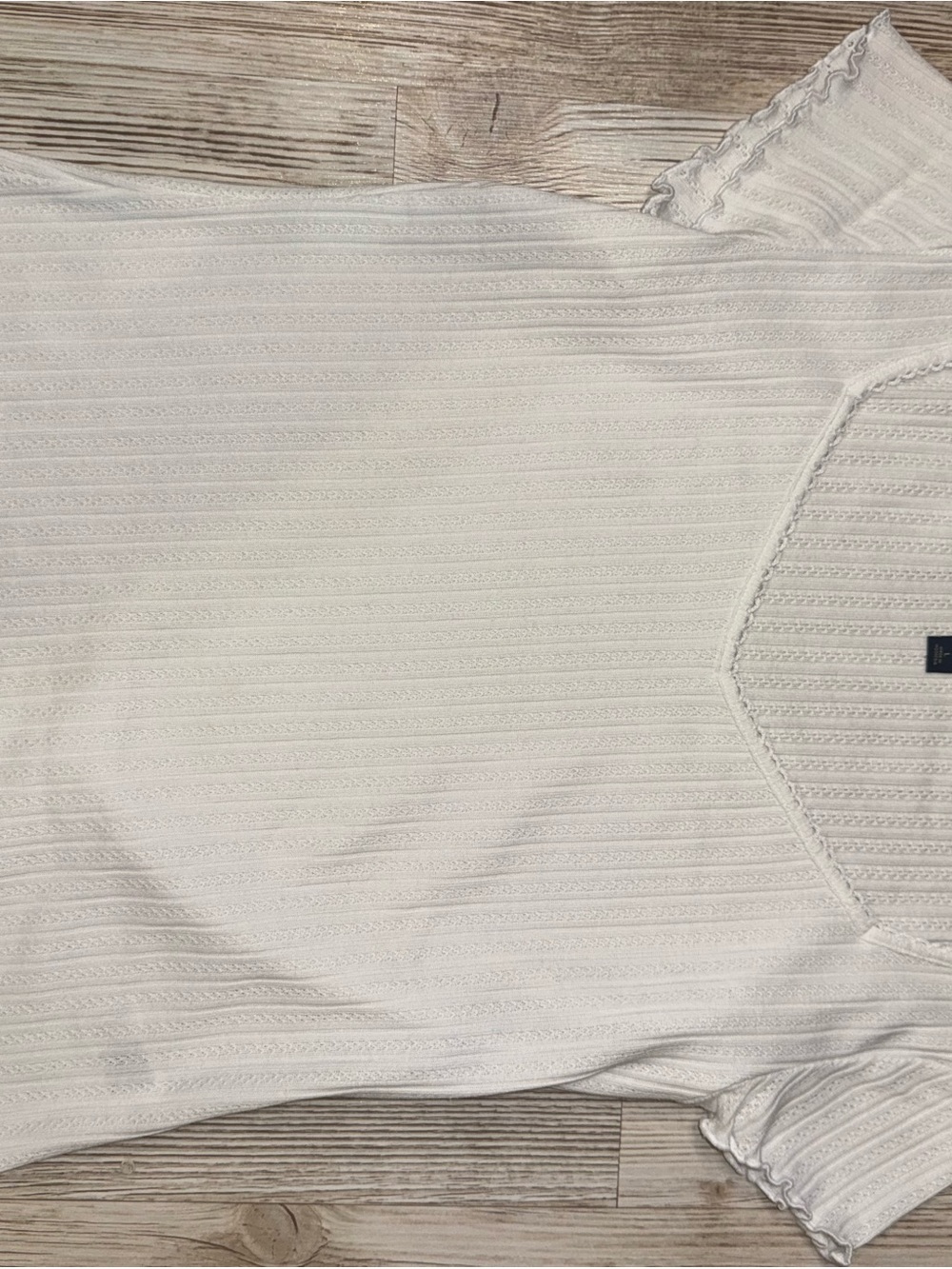 Universal Thread White Short-Sleeve Ribbed Tee - Picture 1 of 3